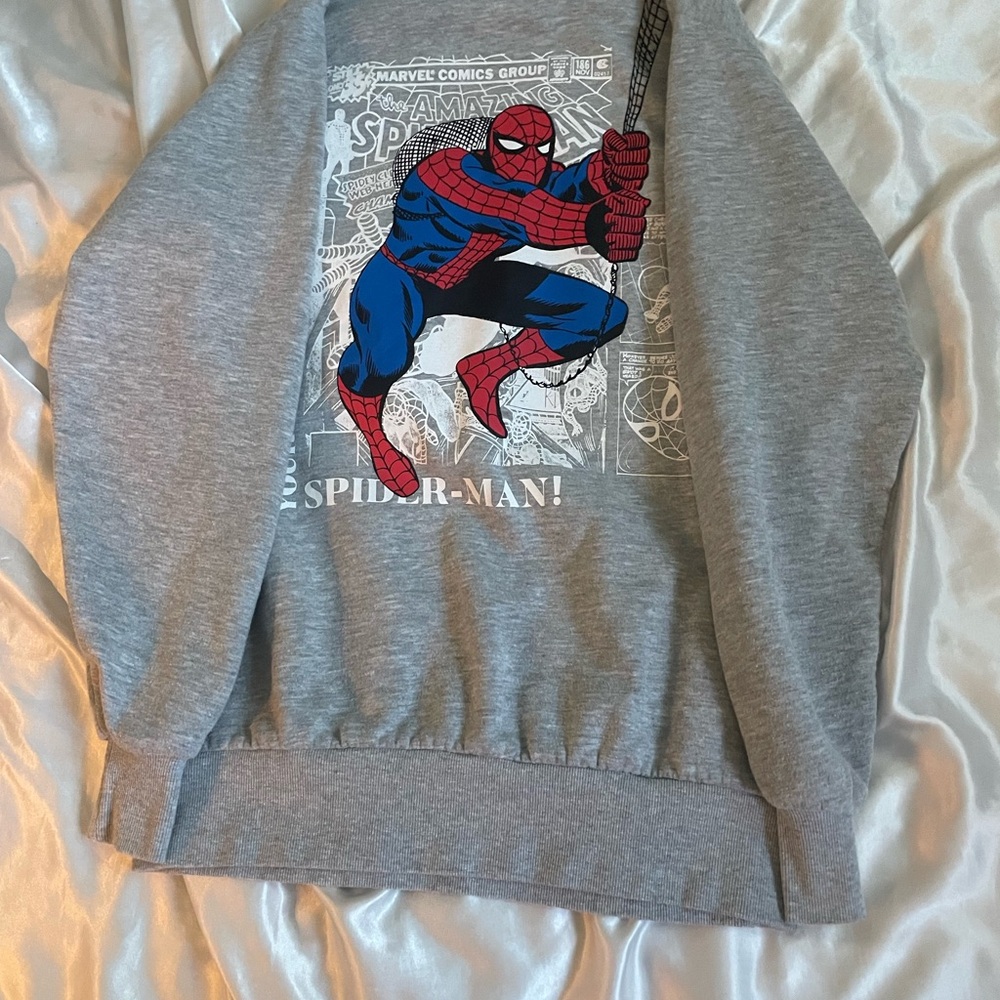 Gray Spider-Man Graphic Sweatshirt
